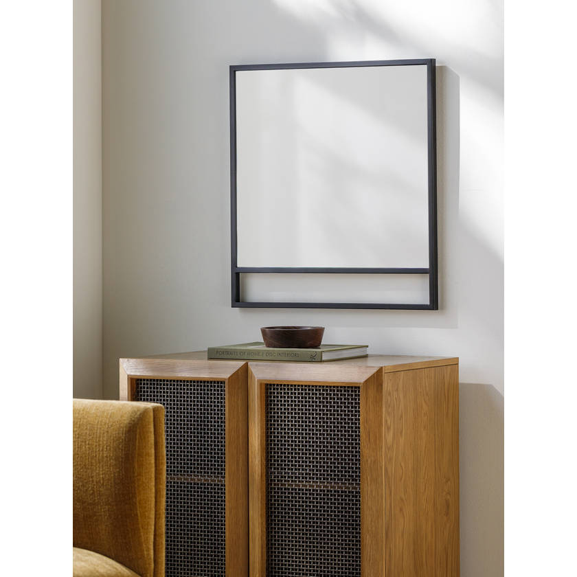 Aldric Rustic Black Wall Mirror