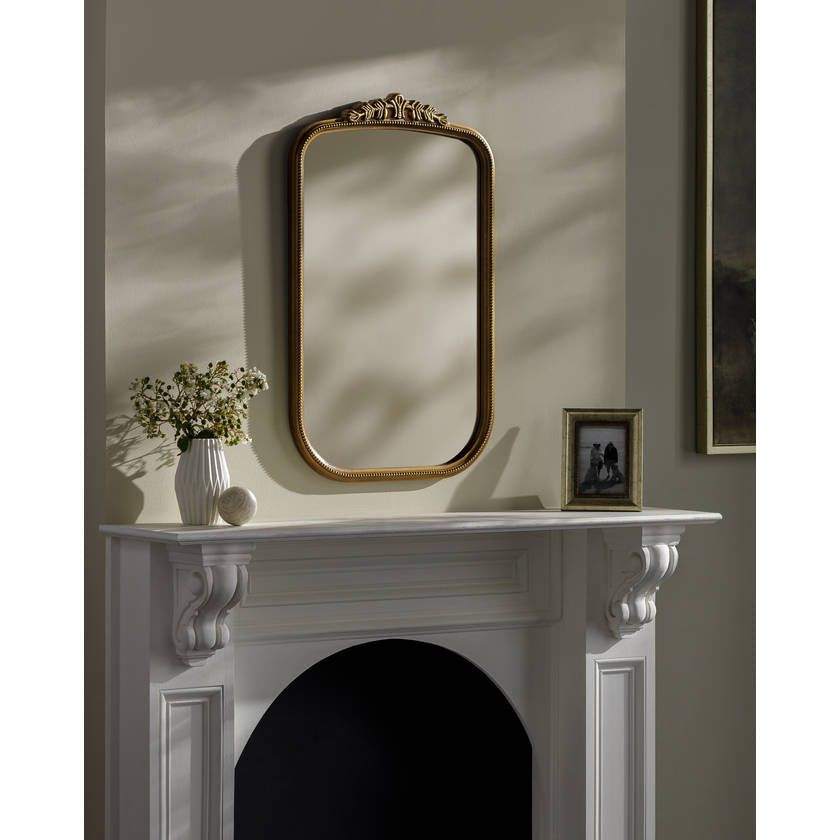Coralee Traditional Gold Wall Mirror