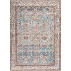 Kyeisha Traditional Pale Blue Washable Area Rug