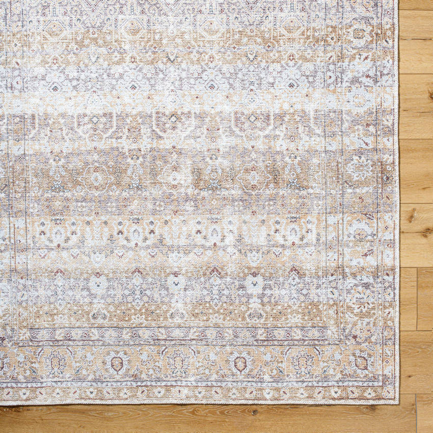 Epifanio Traditional Dark Brown Washable Area Rug