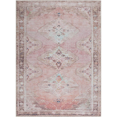 Candise Traditional Dusty Pink Washable Area Rug