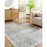 Bradly Traditional Dark Green Washable Area Rug