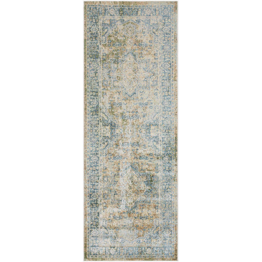 Elkhorn Traditional Silver Washable Area Rug