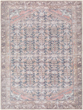 Sahra Traditional Brown/Blue Washable Area Rug