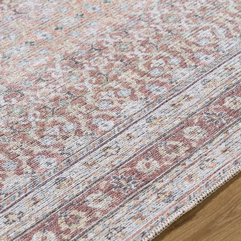 Zehra Traditional Brown Washable Area Rug
