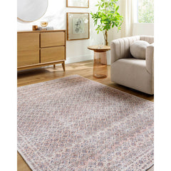 Roneisha Traditional Eggplant Washable Area Rug