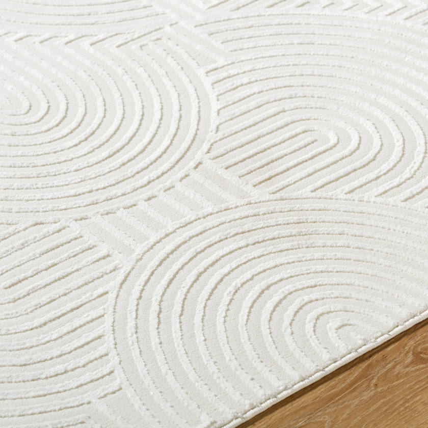 Ramsay Modern Cream/Ivory Washable Area Rug
