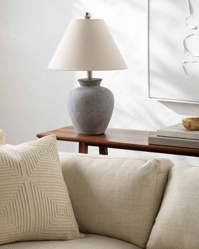 Kalan Modern Gray/Beige Table Lamp