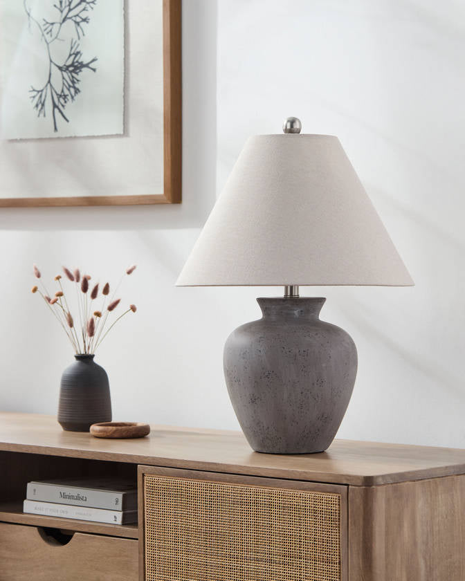 Kalan Modern Gray/Beige Table Lamp