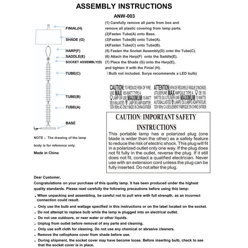 Lyndi Traditional Black Floor Lamp