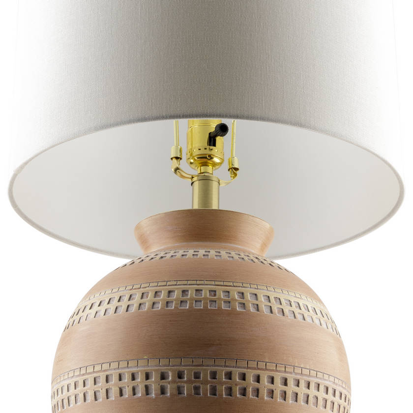 Dino Traditional Brick/White Table Lamp