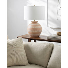 Dino Traditional Brick/White Table Lamp