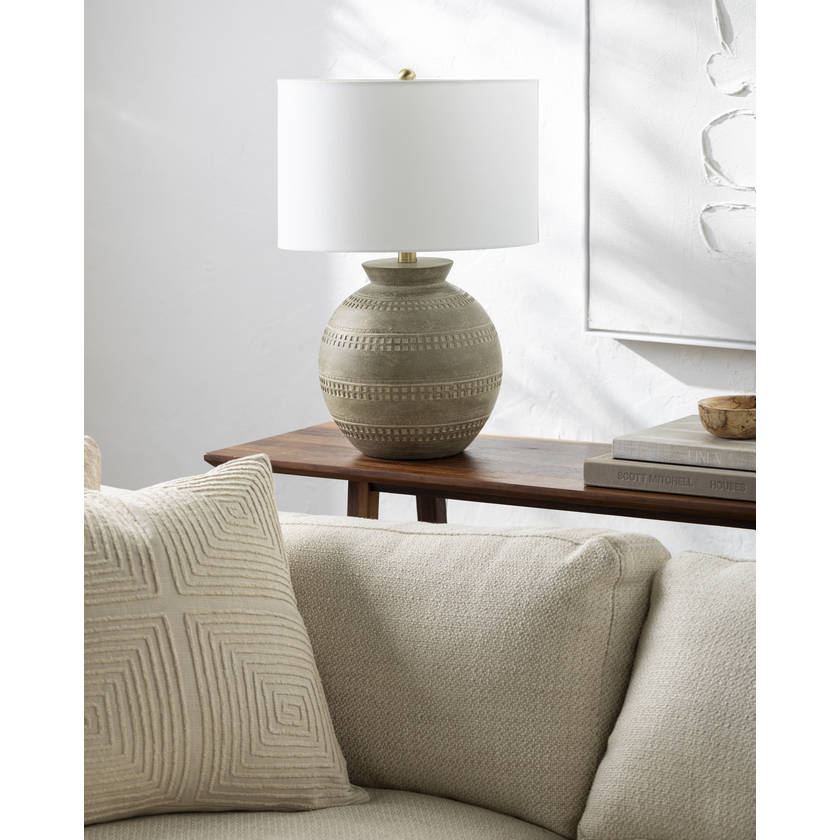 Dino Traditional Gray/White Table Lamp