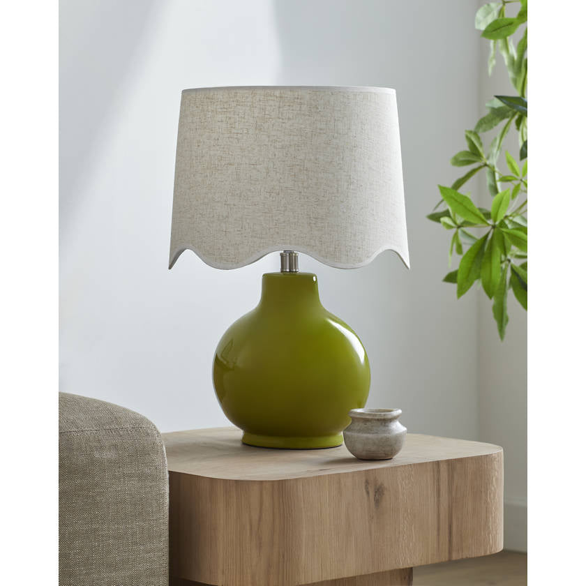 Tereza Rustic Green/Wheat Table Lamp