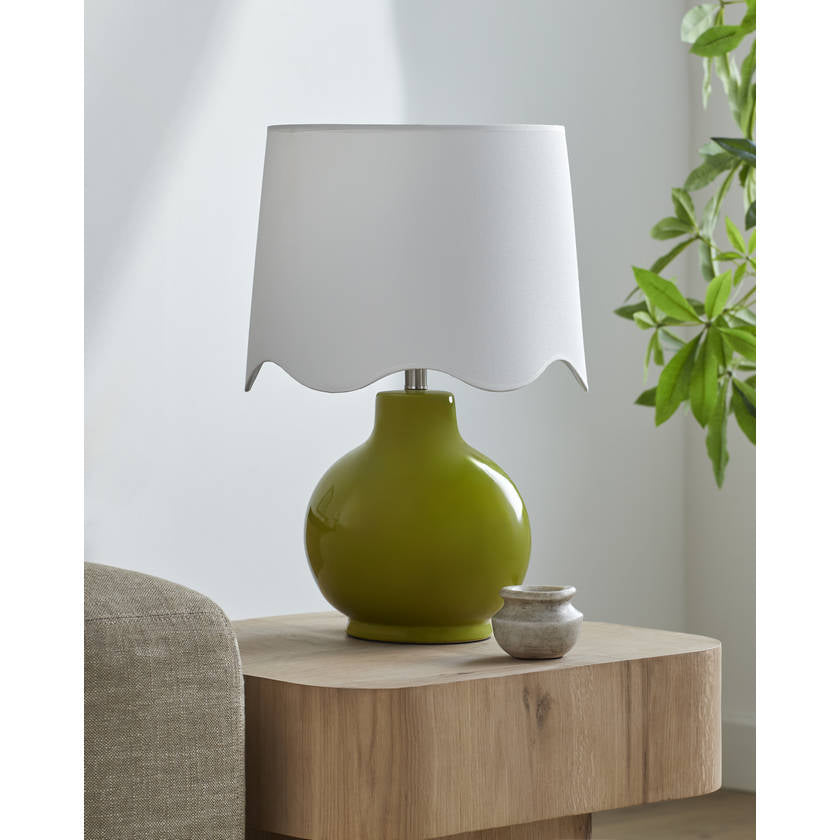 Tereza Rustic Green/White Table Lamp