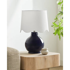 Tereza Rustic Dark Blue/White Table Lamp