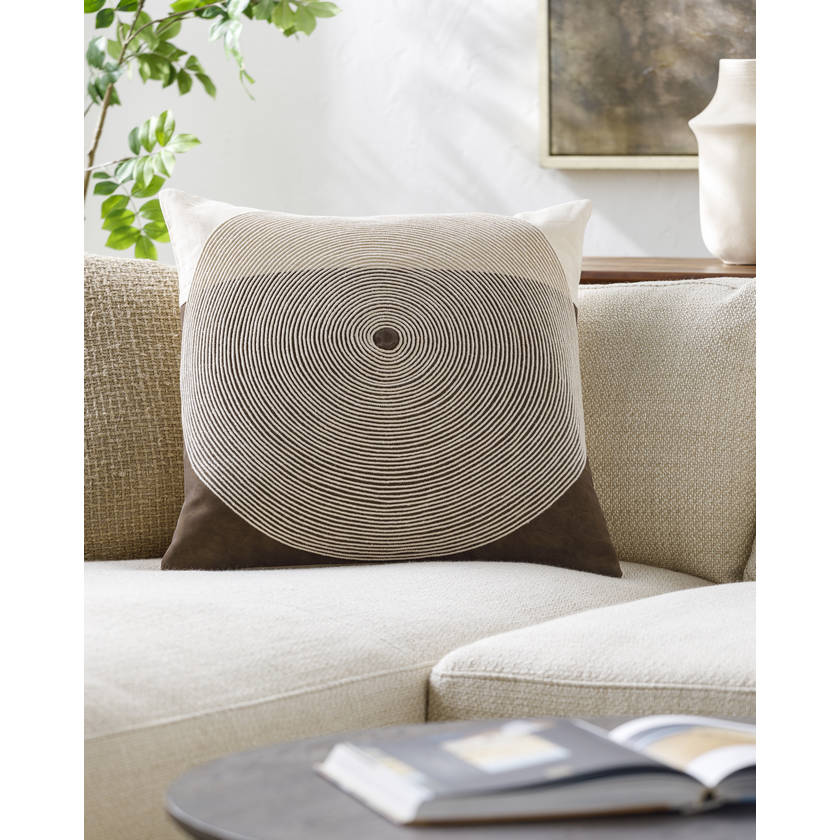 Laresa Beige/Dark Brown Pillow Cover