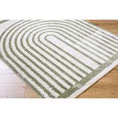Larita Modern Grass Green Washable Area Rug