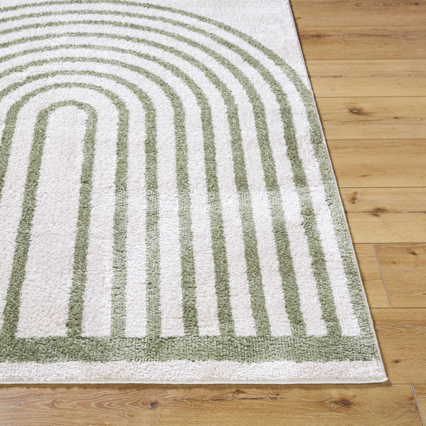 Larita Modern Grass Green Washable Area Rug