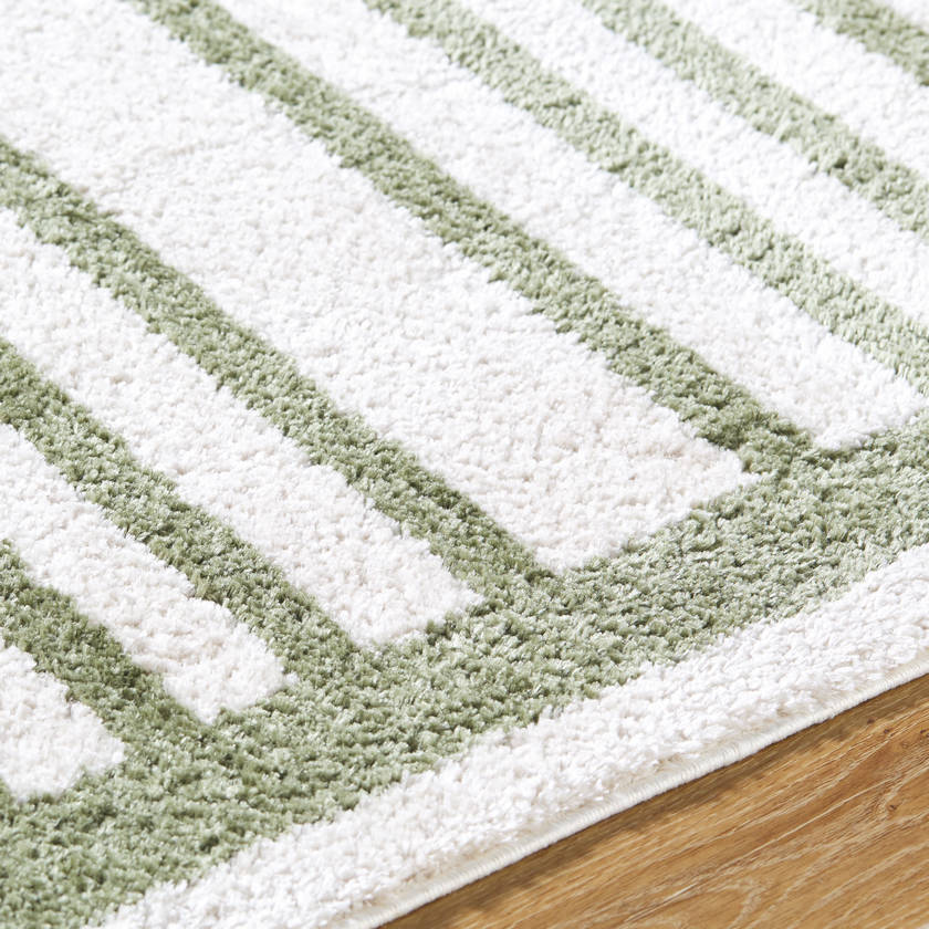 Larita Modern Grass Green Washable Area Rug