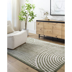 Marcela Modern Grass Green Washable Area Rug