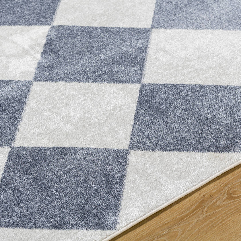 Senior Modern Slate/Ivory Washable Area Rug