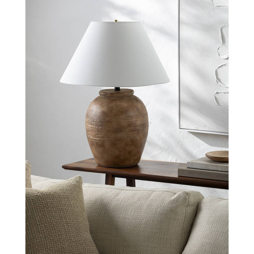 Herschell Traditional Brick/White Table Lamp