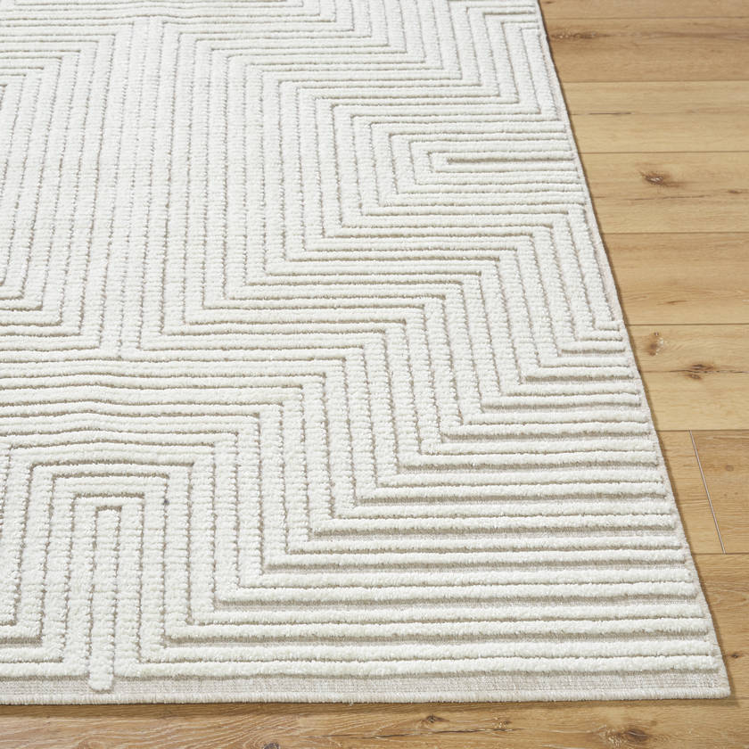 Carissa Modern Cream Washable Area Rug