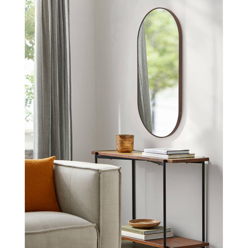 Soyla Modern Dark Brown Wall Mirror