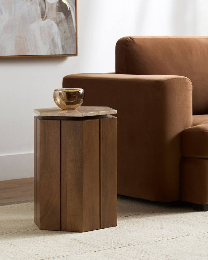 Marana Beige/Brown End Table