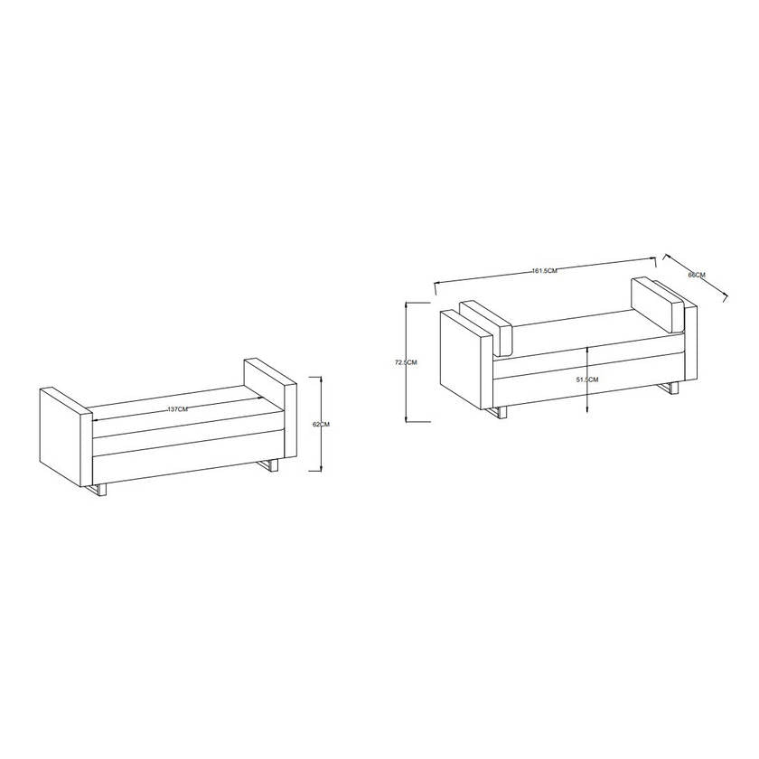 Marcella White/Brown Bench