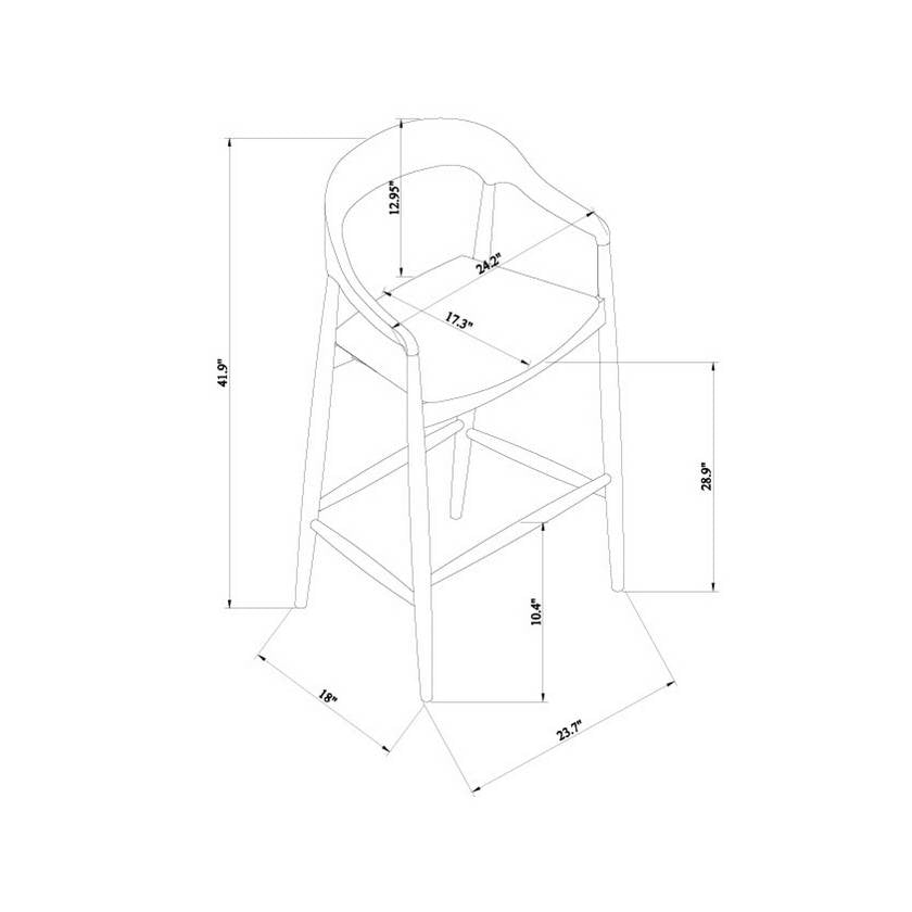 Kaeleigh Black Bar Stool