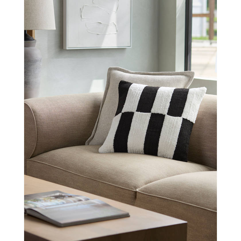 Judie White/Black Pillow Cover