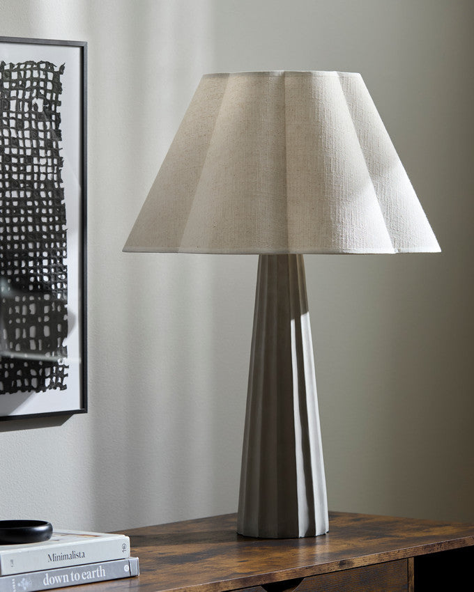 Kym Traditional Gray/White Table Lamp