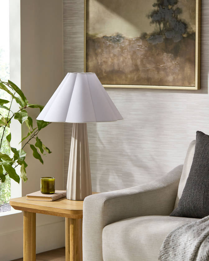 Kym Traditional Gray/White Table Lamp