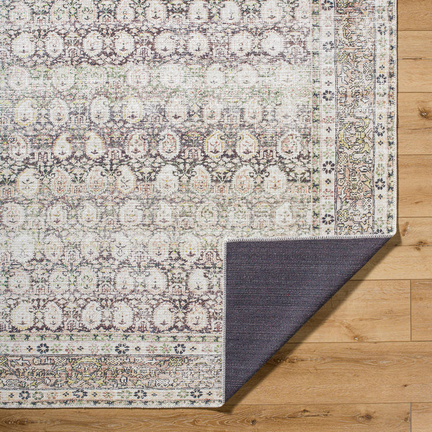 Lorelai Traditional Dark Brown Washable Area Rug - Vivir x Livabliss