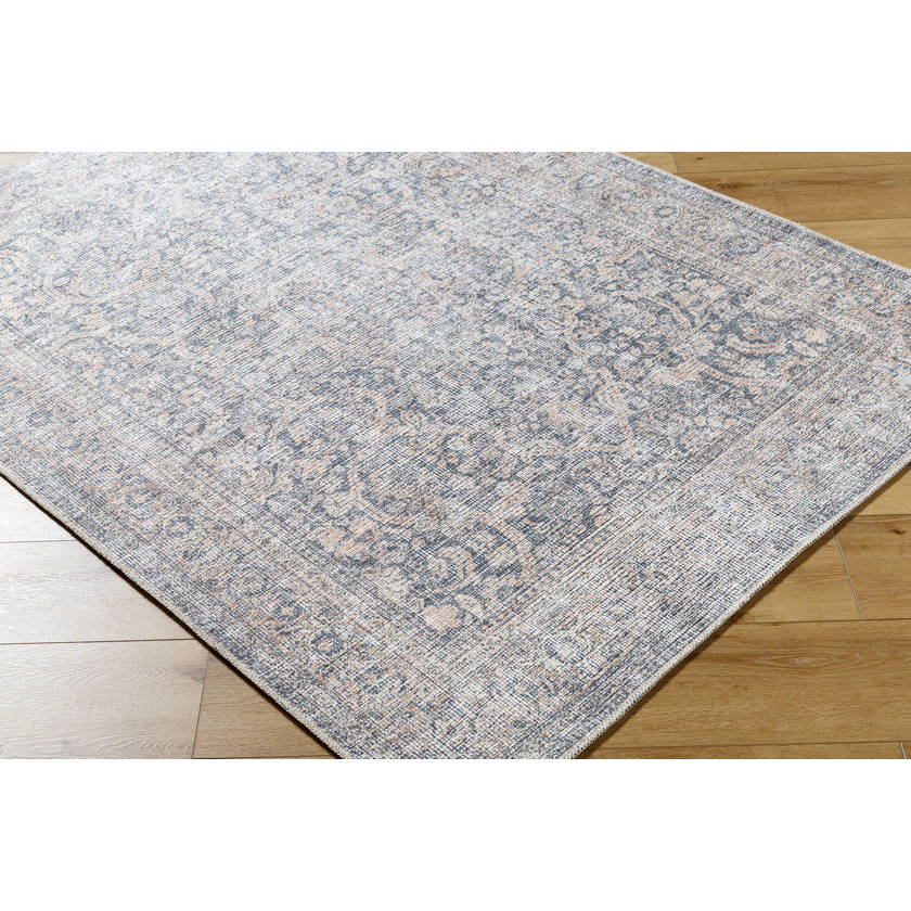 Lorelai Traditional Black/Amber Washable Area Rug - Vivir x Livabliss