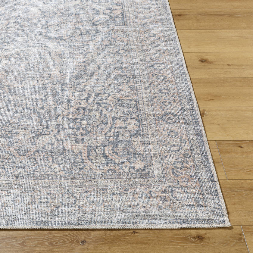 Lorelai Traditional Black/Amber Washable Area Rug - Vivir x Livabliss