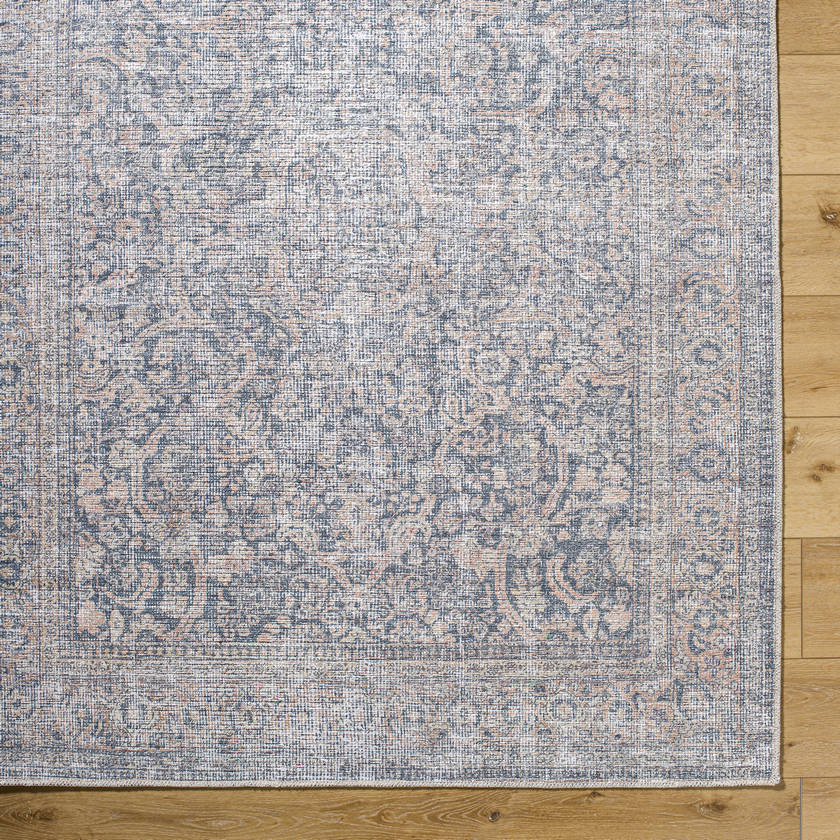 Lorelai Traditional Black/Amber Washable Area Rug - Vivir x Livabliss