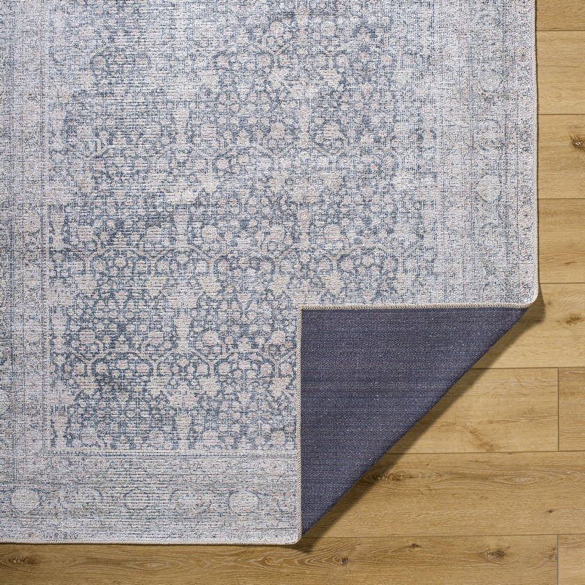 Lorelai Traditional Light Beige/Black Washable Area Rug - Vivir x Livabliss