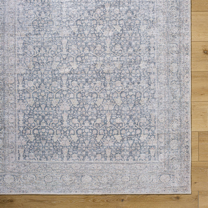 Lorelai Traditional Light Beige/Black Washable Area Rug - Vivir x Livabliss