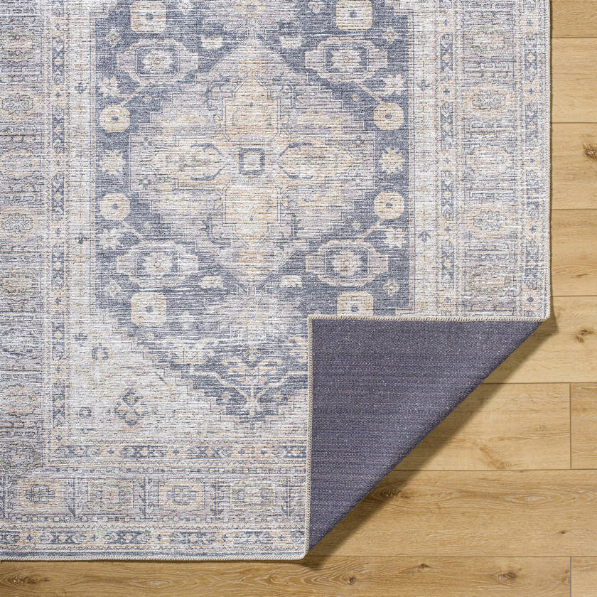 Lorelai Traditional Black/Light Beige Washable Area Rug - Vivir x Livabliss