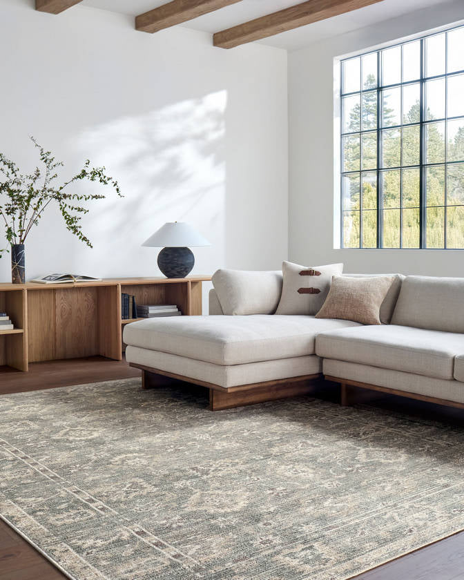 Collins Avenue Traditional Dusty Sage Area Rug - Galey Alix Livabliss
