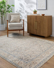 Maria Elena Traditional Taupe/Dark Blue Area Rug - Galey Alix Livabliss