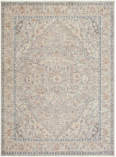Maria Elena Traditional Taupe/Dark Blue Area Rug - Galey Alix Livabliss