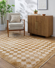 Myrtle Avenue Traditional Taupe/Mustard Area Rug - Galey Alix Livabliss