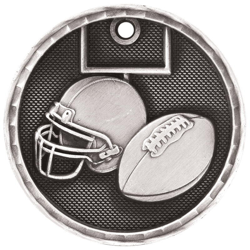 2" Antique 3D Football Medal