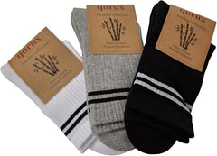 Qorux 3 Pairs Cotton Crew Semi Cushion Tennis Socks