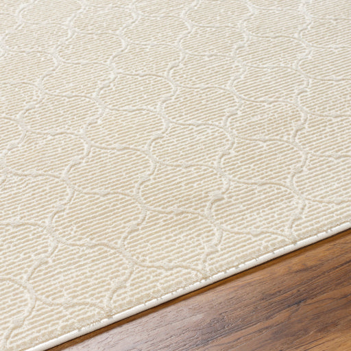 Surya Alder Loomed Polyester Cream Rectangular Indoor Stripe Bohemian/Eclectic Machine Washable Area Rug