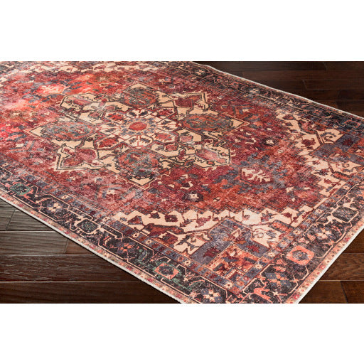 Surya Amelie Polyester Brown Rectangular Indoor Medallion Vintage Rug
